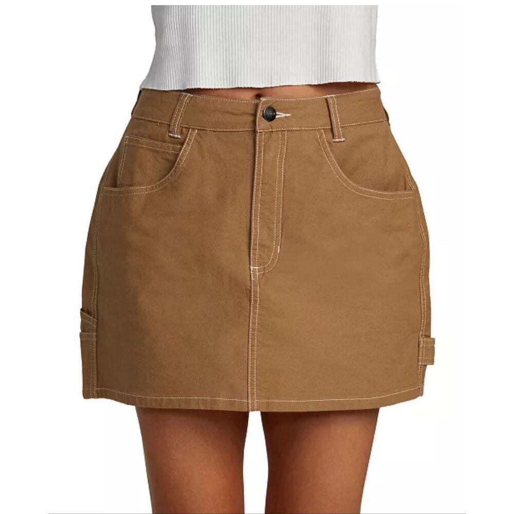 RVCA Spring Shift 5-Pocket Cotton Mini Skirt Ermine Tan 31